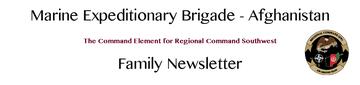 Marine Expeditionary Brigade - Afghanistan Family Newsletter